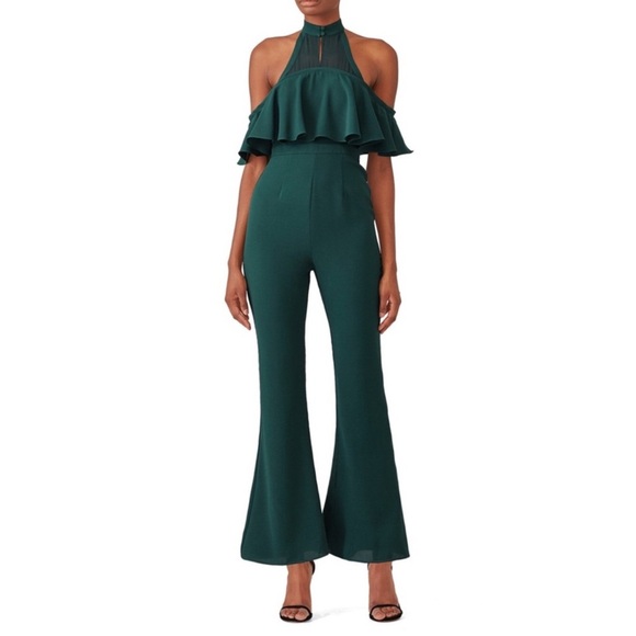 FAME AND PARTNERS • Elegant Green Halter Jumpsuit Pantsuit - Picture 2 of 8